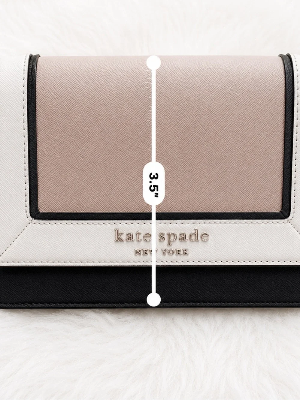 kate spade Black, White & Blush Colorblock Crossbody with Chain